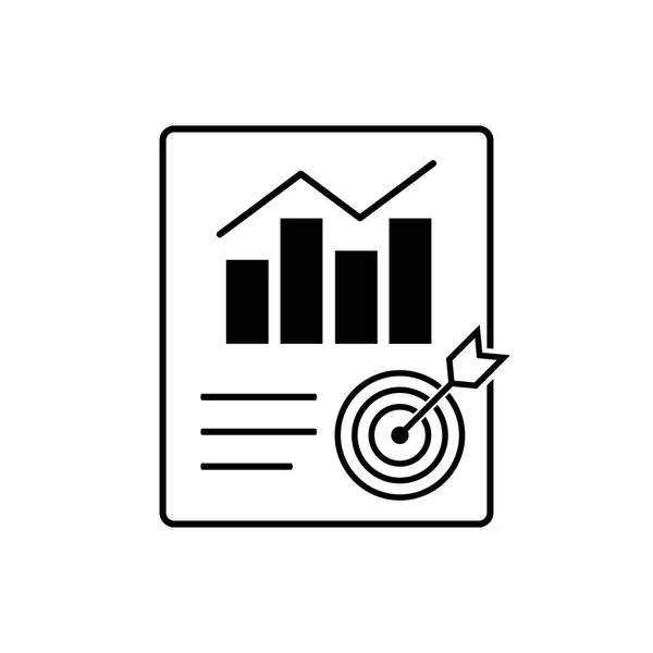 Metryki Raport Wektor Ikona Dokument Wykresu Symbolu Koncepcja Rachunkowości Dla — Wektor stockowy