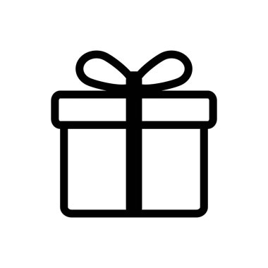 Grafik tasarım, logo, web sitesi, sosyal medya, mobil uygulaması, UI illüstrasyon için şerit ve yay vektör simgesi olan Noel hediye kutusu