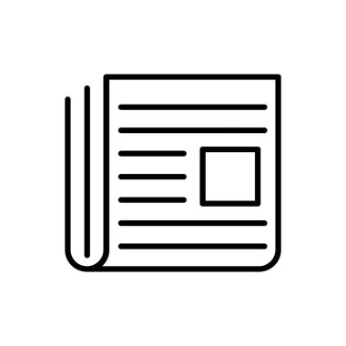 Grafik tasarım, logo, web sitesi, sosyal medya, mobil uygulaması, UI illüstrasyon için gazete anahat vektör simgesi 