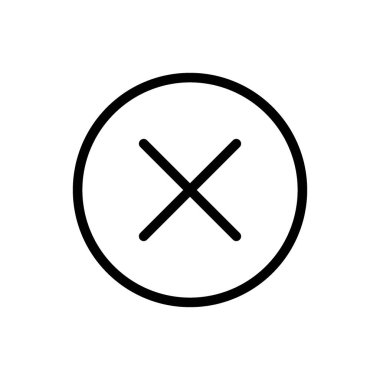 Vektör simgesini kapatın, web sitenizin tasarımı, logosu, uygulaması, Ui'si için silme simgesi. Illüstrasyon 