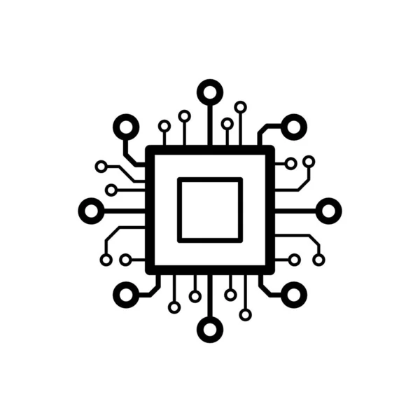 Ícone Vetor Chip Processador Para Design Gráfico Logotipo Site Mídia — Vetor de Stock