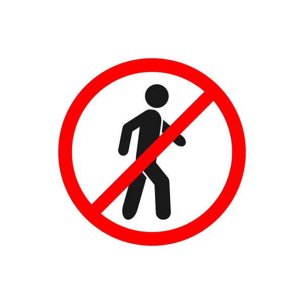 Walking Traffic Sign Prohibition Pedestrian Sign Vector Graphic Design Logo — Image vectorielle