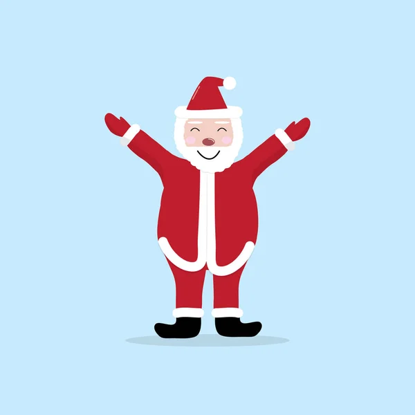 Santa Claus Cute Cartoon Karakter Vector Voor Kerstkaarten Banners Labels — Stockvector