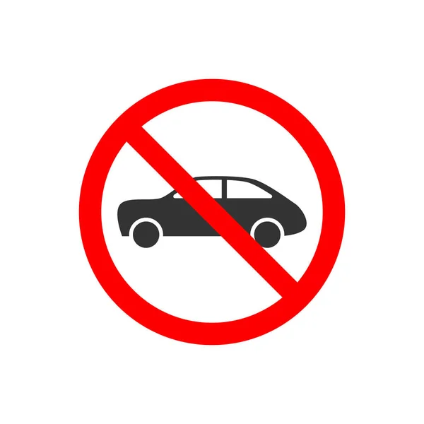 Kein Auto Erlaubt Verbot Vektor Symbol Zeichen Nicht Fahren Symbol — Stockvektor