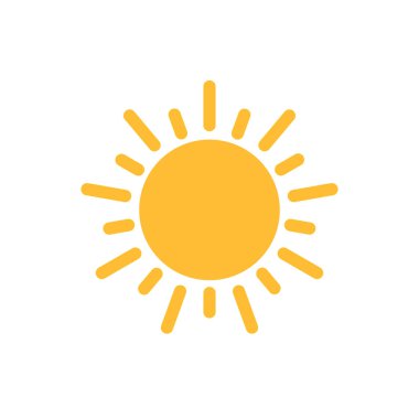 Web tasarım, logo, UI için güneş simgesi vektörü. resimleme