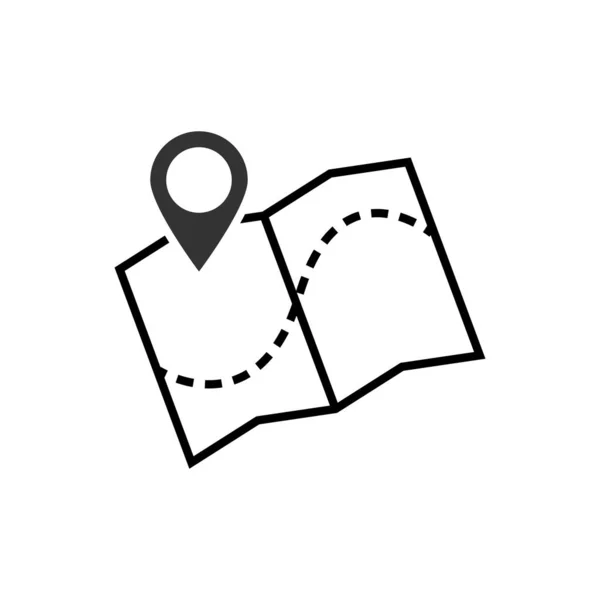 Mapa Ícone Ponteiro Ilustração Vetorial Símbolo Localização Gps Com Ponteiro —  Vetores de Stock