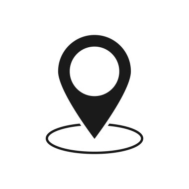 Grafik tasarımı, logo, web sitesi, sosyal medya, mobil uygulama, ui için pin noktası, konum haritası vektörü simgesi
