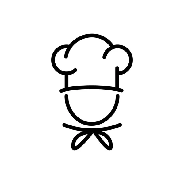 Chef Concepto Icono Contorno Vectorial Sombrero Cocina Para Diseño Gráfico — Vector de stock