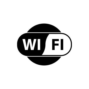Wifi kablosuz ya da uzaktan internet erişim simge vektör beyaz zemin üzerine, grafik ve web tasarımı için düz stil için işaret