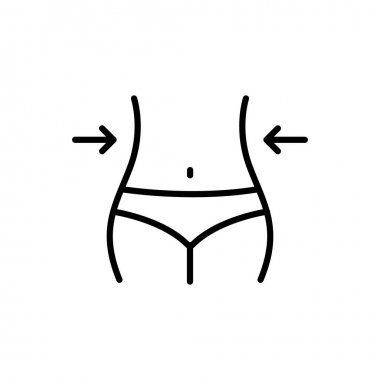 Kilo kaybı, bel, bel vektör simgesi sağlıklı kavramı.