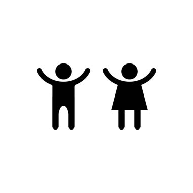 Web sitesi tasarımı, logo, uygulama, Ui için Mutlu insanlar vektör simgesi. Illüstrasyon