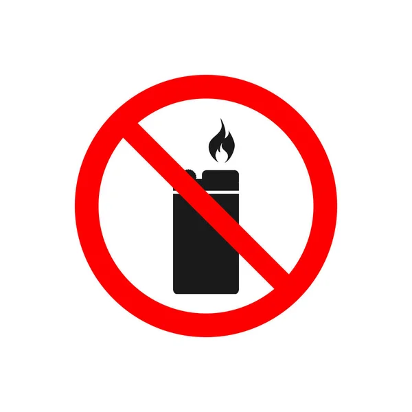 Kein Feuerzeug Vektor Symbol Verbot Feuerquelle Für Verbotene Konzept Für — Stockvektor