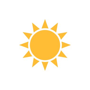 Web tasarım, logo, UI için güneş simgesi vektörü. resimleme