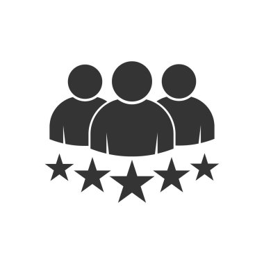 5 yıldızlı vektör premium ürün kalitesinde düz logolu insanlar grubu. Takım çalışması sembolü. Bir grup insan web sitesi tasarımı, logosu, uygulaması ve UI için imza atıyor. İllüstrasyon logosu 