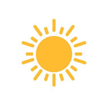 Web tasarım, logo, UI için güneş simgesi vektörü. resimleme