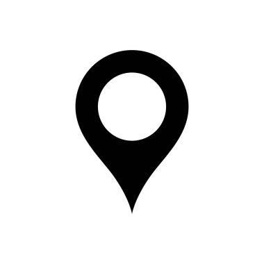 Grafik tasarımı, logo, web sitesi, sosyal medya, mobil uygulama, ui için pin noktası, konum haritası vektörü simgesi