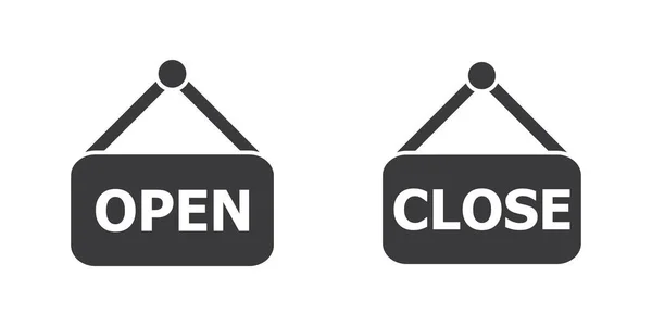Открыть Закрыть Вектор Значка Вывески Двери Графического Дизайна Логотипа Веб — стоковый вектор