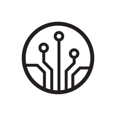 Devre kartı, teknoloji vektör simgesi. Web sitesi tasarımın için, logo, uygulama, UI. Vektör illüstrasyonu