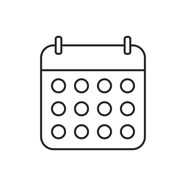 Webサイトのデザイン アプリ Uiのカレンダーアウトラインアイコンベクトル ベクターイラスト — ストックベクタ