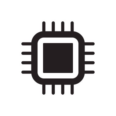 Grafik tasarım, logo, web sitesi, sosyal medya, mobil uygulama, ui illüstrasyon için işlemci çip vektör simgesi
