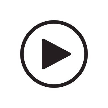 Video vektör simgesini oynat. Web sitesi tasarımın için, logo, uygulama, UI. Vektör illüstrasyonu