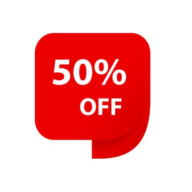 % 50 indirimli indirim etiketi simgesi kırmızı etiket indirimi grafik tasarım, logo, web sitesi, sosyal medya, mobil uygulama, ui illüstrasyon için fiyat etiketi