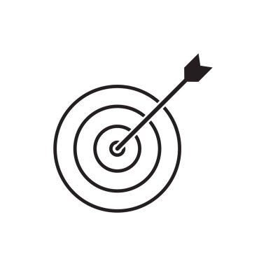 Grafik tasarım, logo, web sitesi, sosyal medya, mobil uygulama, ui illüstrasyon için hedef / Dart ikon vektör iş kavramı
