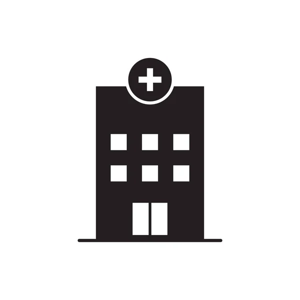 Medizinisches Krankenhausgebäude Mit Kreuzvektorsymbol Für Gesundheitskonzept Für Grafikdesign Logo Website — Stockvektor