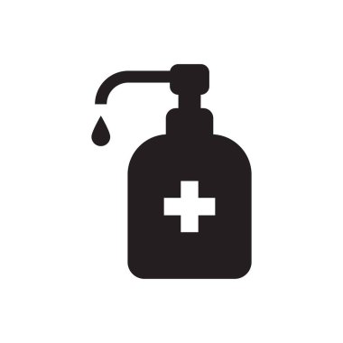 Grafik tasarım, logo, web sitesi, sosyal medya, mobil uygulama, ui illüstrasyon için el dezenfektanı ikonu vektörü