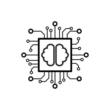 Grafik tasarım, logo, web sitesi, sosyal medya, mobil uygulama, ui illüstrasyon için yapay zeka yapay zeka yapay zeka işlemci vektör simgesi