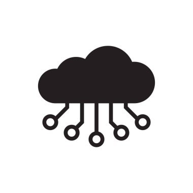 Grafik tasarım, logo, web sitesi, sosyal medya, mobil uygulama, ui illüstrasyon için bulut hesaplama vektörü simgesi