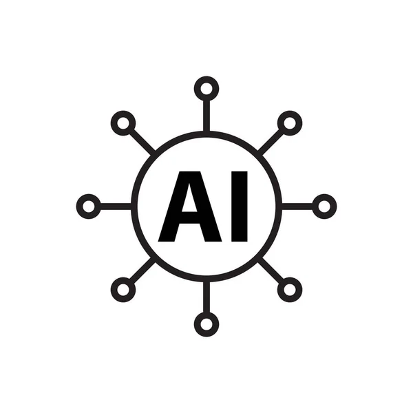 Искусственный Интеллект Процессор Иконка Вектор Значок Графического Дизайна Логотип Веб — стоковый вектор