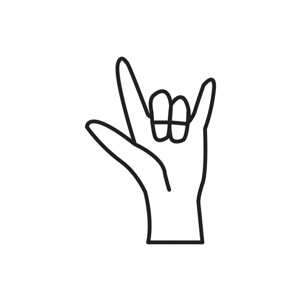 Hand Love You Sign Outline Icon Vector Graphic Design Logo — Vector de stock