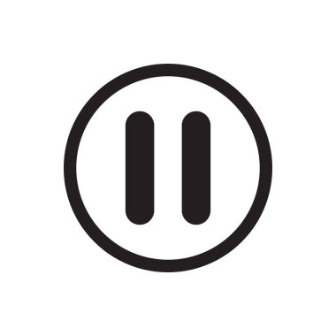 Grafik tasarım, logo, web sitesi, sosyal medya, mobil uygulama, illüstrasyon için beyaz arkaplanda izole edilmiş simge vektörünü duraklat