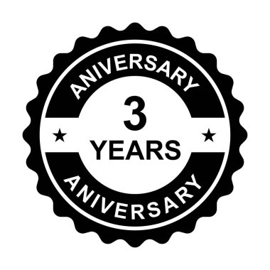 Grafik tasarım, logo, web sitesi, sosyal medya, mobil uygulama, UI illüstrasyon için 3. yıl dönümü altın ikonu vektörü