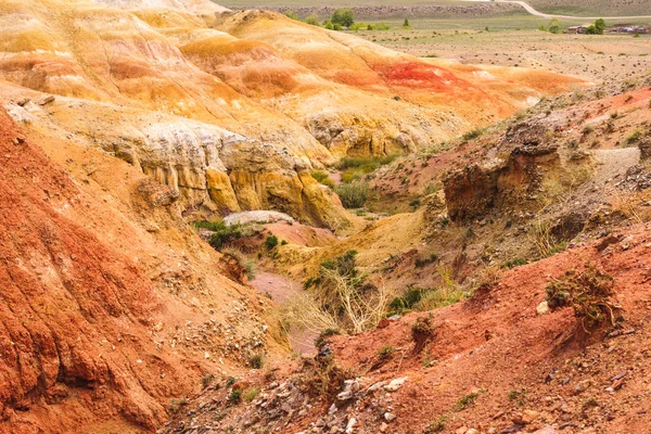 Unique Mars red colorful landscape. Chagan-Uzun Altai, Russia