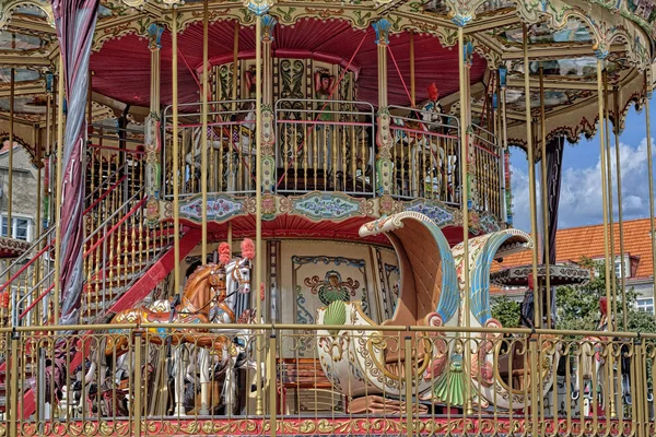 Double decker children colourful  carousel — Stock Photo, Image