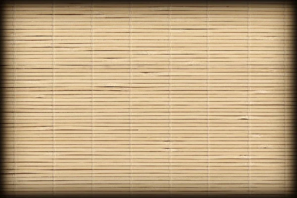 竹ランチョン マット素朴なスラット粗ビネット テクスチャをインター レース — ストック写真