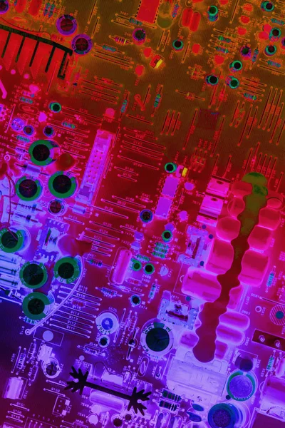 Circuit Board Multicolored Background — Stock Photo, Image