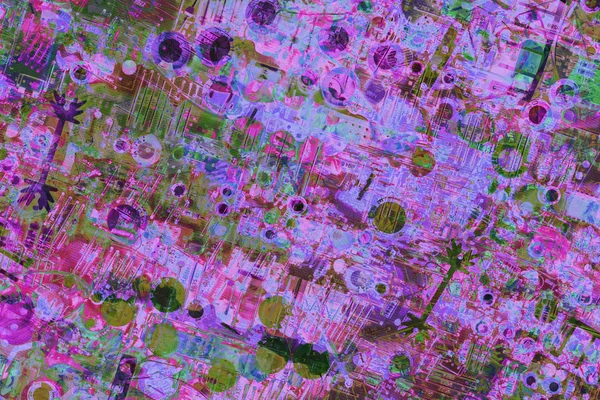 回路基板の紫と緑の背景 — ストック写真