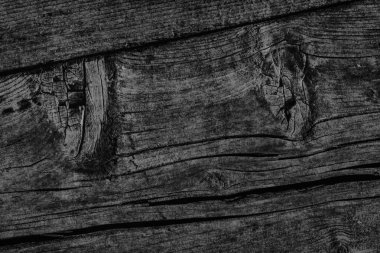 Çürük kırık düğümlü kaba Pinewood Floorboard Grunge yüzey doku detay siyah eski yıpranmış
