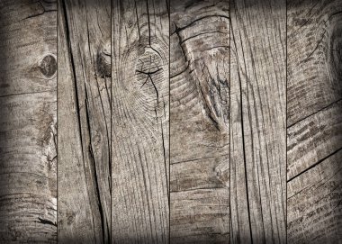 Eski kırık düğümlü çam ahşap döşemeler Vignette Grunge doku detay yıpranmış