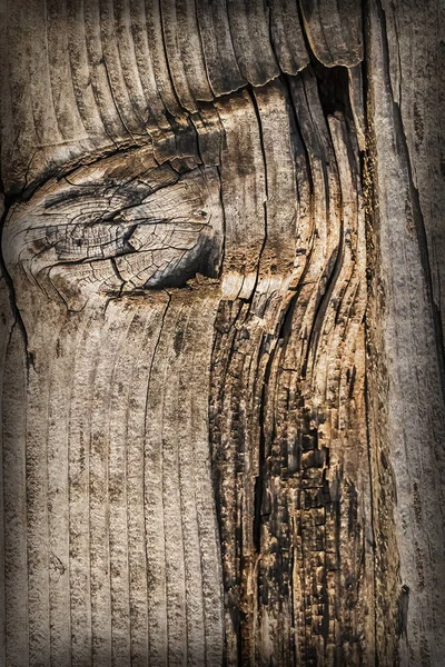 Viejo envejecido agrietado anudado madera de pino tableros de suelo viñeta grunge textura detalle —  Fotos de Stock