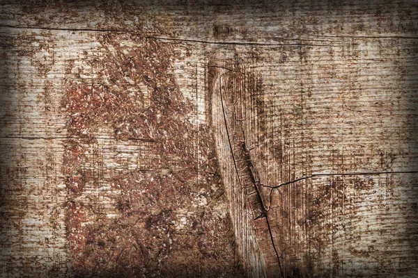 Oude verweerde gebarsten geknoopte grenen houten vloer vignet Grunge Texture Detail — Stockfoto
