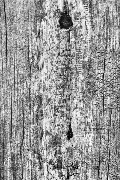 Metà grigio vecchio resistente alle intemperie incrinato nodo grezzo Pinewood Floorboard Grunge superficie Texture dettaglio — Foto Stock