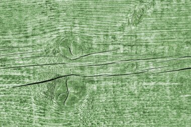 Yeşil eski yıpranmış düğümlü çam ahşap döşemeler Grunge doku detay kırık