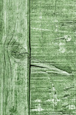 Yeşil eski yıpranmış düğümlü çam ahşap döşemeler Grunge doku detay kırık