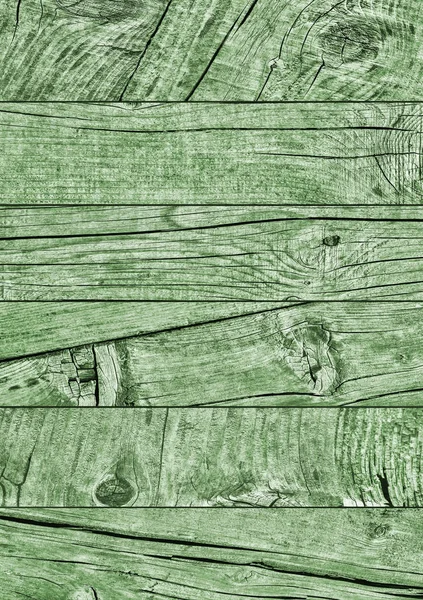 Green Old Weathered Cracked Knotted Pine Wood Floorboards Grunge Texture Detail — Stock Photo, Image