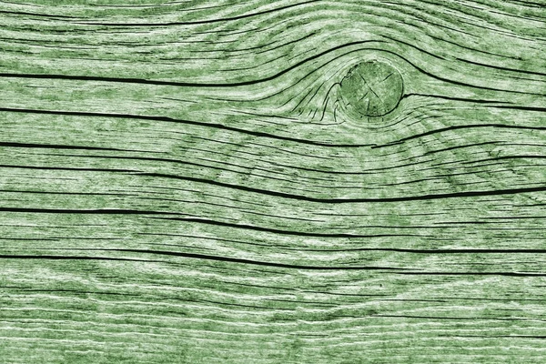 Yeşil eski yıpranmış düğümlü çam ahşap döşemeler Grunge doku detay kırık — Stok fotoğraf