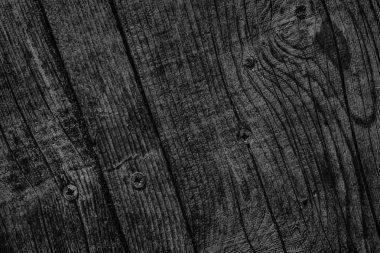 Rusty Phillips vida ile siyah eski yıpranmış kırık düğümlü çam ahşap döşemeler ayrıntı gömülü